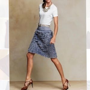 Chambray tiered lined ruffled skirt~ Sz 6